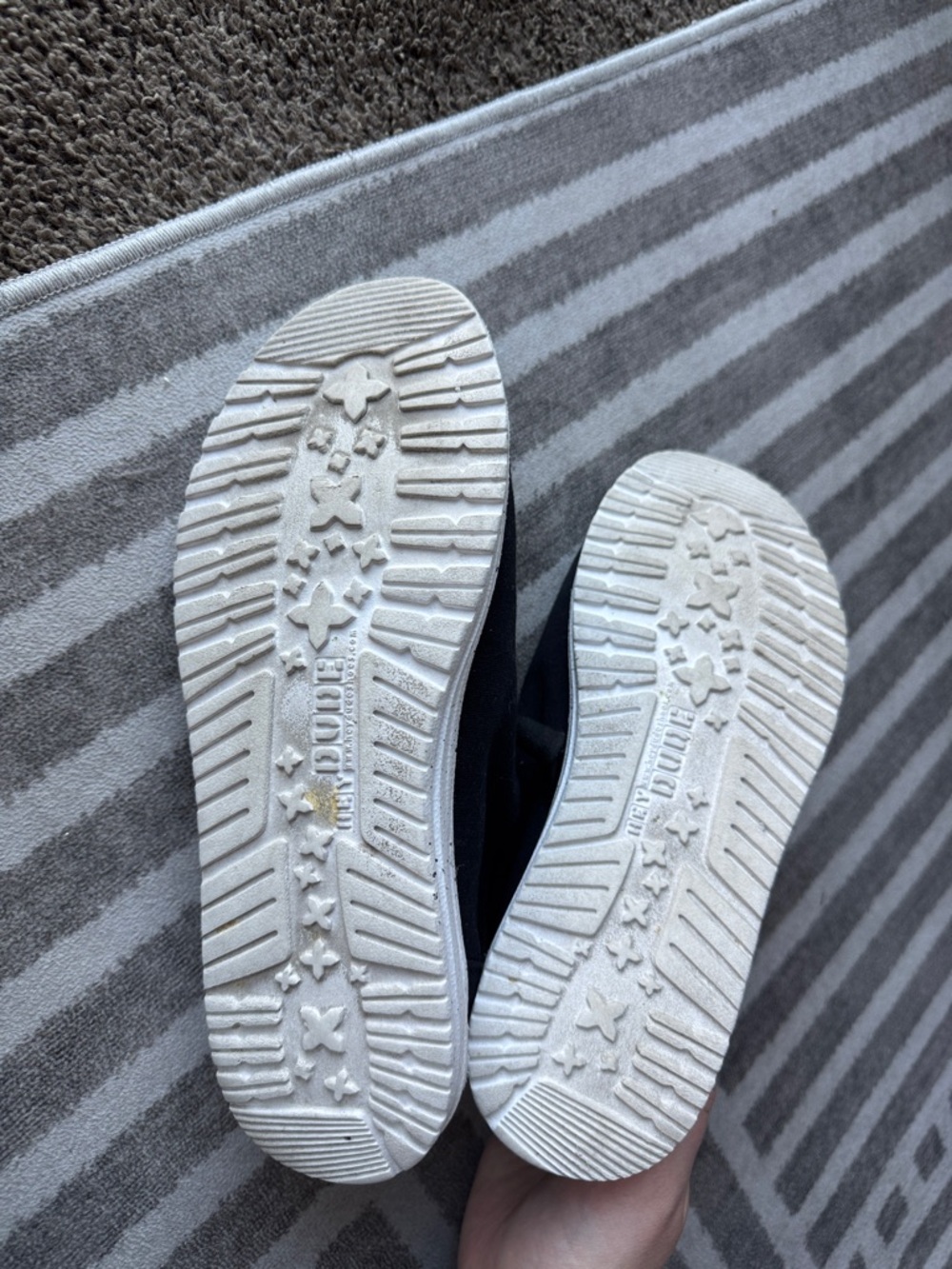 Hey Dude Black Canvas Slip-On Shoes with White Sole - Picture 2 of 2